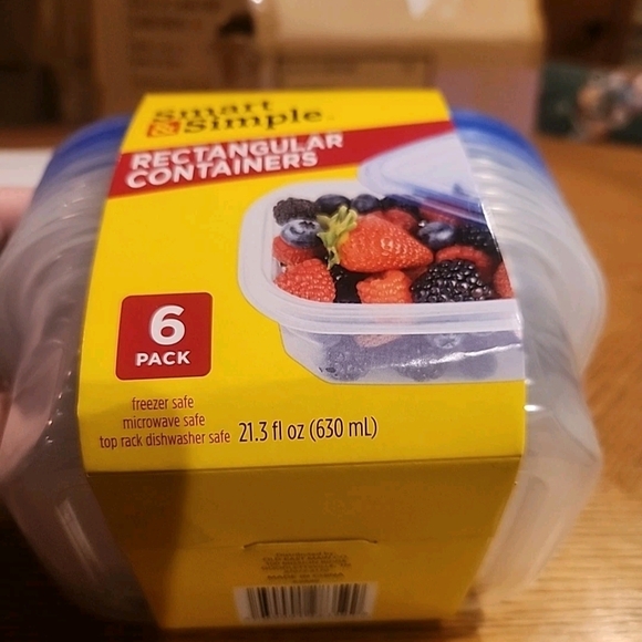 Blue Rectangular Containers - 6 Pack - Picture 2 of 3